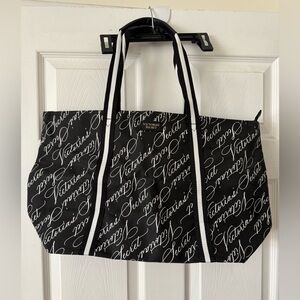 Victoria's Secret Black and White Script Tote